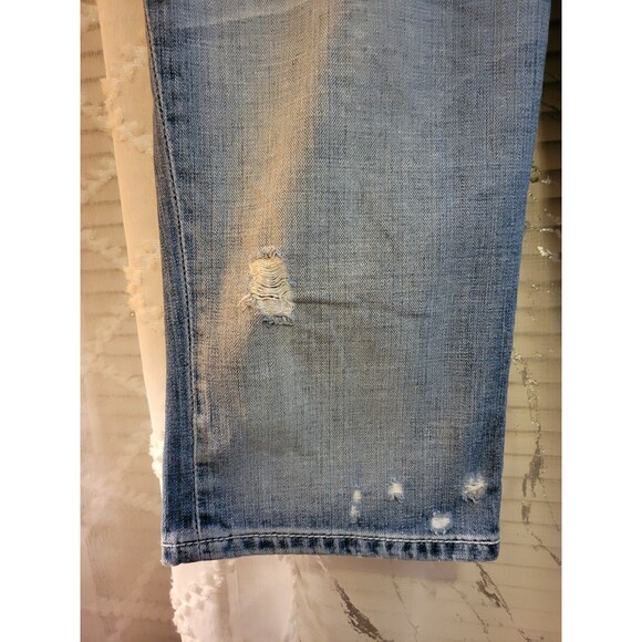 Buckle BKE Capris Jeans Women Sabrina Stretch Blue Distressed Y2K Grunge Biker - Picture 4 of 16